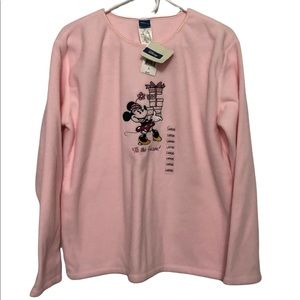 NWT Pink Disney long sleeved shirt. Minnie Mouse “Tis the season”. Women’s Large